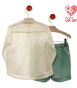 Del Sur - Conjunto niño Panna Cotta verde empolvado