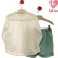 Del Sur - Conjunto niño Panna Cotta verde empolvado