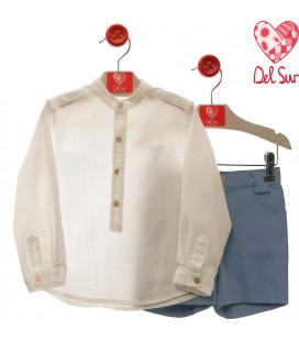 Del Sur - Conjunto Tiramisú azul regata