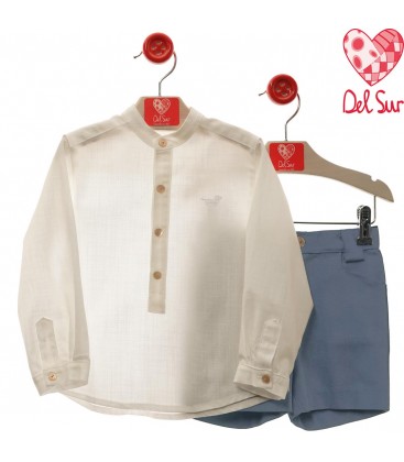 Del Sur - Conjunto Tiramisú azul regata
