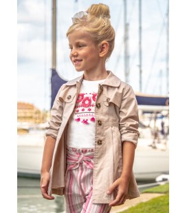 Mayoral - Gabardina tablas color almendra