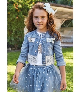 Mayoral - Cazadora fantasia denim color tejano