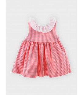 SARDON - Vestido Antia cuadros coral