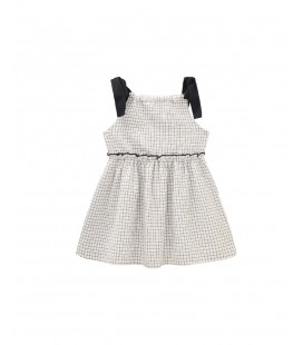 Dadati - Vestido cuadros negros y blancos para niña