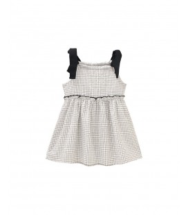 Dadati - Vestido cuadros negros y blancos para niña