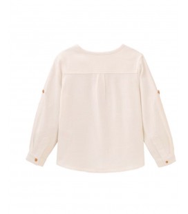 Dadati - Camisa blanca para niño Hojas Verdes