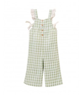 Dadati - Mono largo vichy verde para niña Menta