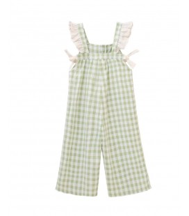 Dadati - Mono largo vichy verde para niña Menta