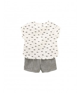 Dadati - Conjunto combinado negro para bebé