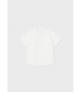 Mayoral - Camisa m/c cuello mao lino color blanco