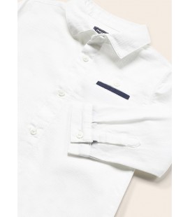 Mayoral - Camisa m/l vestir pajarita color blanco