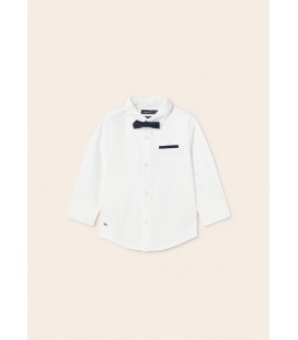 Mayoral - Camisa m/l vestir pajarita color blanco