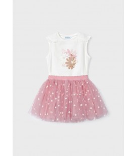 Mayoral - Conj. falda tul estampado color rubor