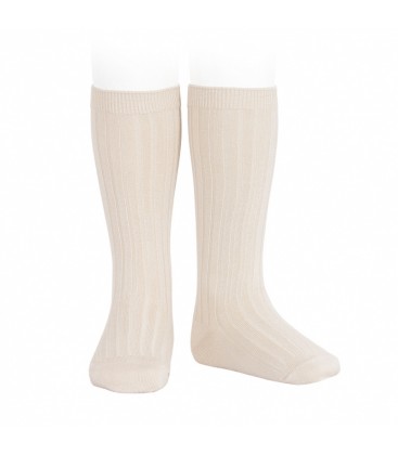 Cóndor - Calcetines altos canalé básicos - Lino