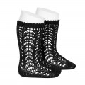 Cóndor - Calcetines altos perlé calados - Negro