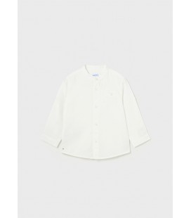 Mayoral - Camisa m/l cuello mao lino color blanco