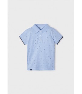 Mayoral - Polo m/c microestampado color celeste