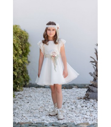 Mimilú - Vestido de ceremonia beige para niña