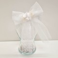 Siena - Clip lazada tul con flor y gipsophila