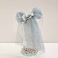 Siena - Clip lazada tul con flor y gipsophila