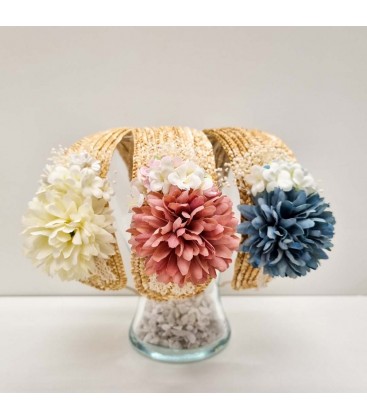 Siena - Diadema mimbre con flor dalia