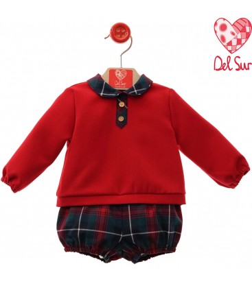 Del Sur - Conjunto bebé Casablanca rojo azul