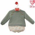 Del Sur - Conjunto para bebé Cleopatra verde empolvado