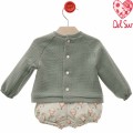 Del Sur - Conjunto para bebé Cleopatra verde empolvado