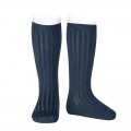 Cóndor - Calcetines altos canalé básicos - Lapislazuli