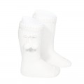 Cóndor - Calcetines altos perlé con borlas - Blanco