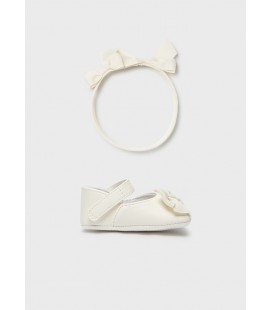 Mayoral Newborn - Set merceditas y diadema crudo
