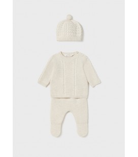 Mayoral Newborn - Conj. polaina y gorro tricot milk vigoré