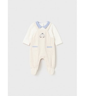 Mayoral Newborn - Pelele peto felpa milk vigoré