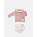 Juliana - Conjunto rosa empolvado flores