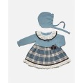 Juliana - Vestido con capota azul nube