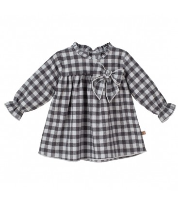Calamaro Baby - Vestido Chester gris para bebé