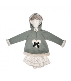Valentina Bebés - Conjunto sudadera bordada verde
