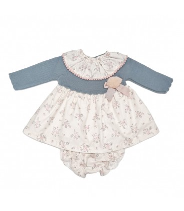 Valentina Bebés - Vestido punto combinado florecitas