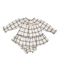 Valentina Bebés - Vestido cuadros crudo y gris