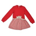 Nekenia - Vestido niña pata de gallo rojo