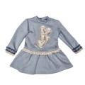Nekenia - Vestido niña antelina azul empolvado