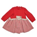 Nekenia - Vestido bebé pata de gallo rojo