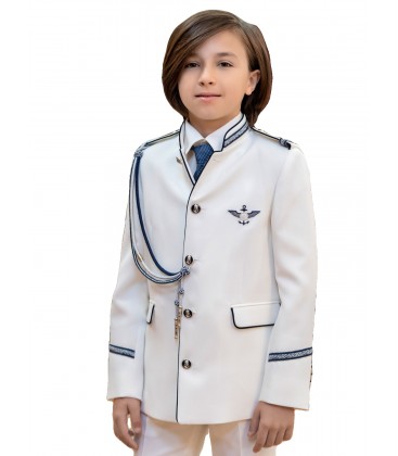 Eslora Comuniones - Traje almirante cuello mao con vivo crudo
