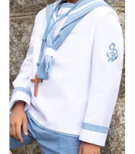 NovaDrima - Traje marinero blanco celeste