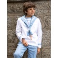 NovaDrima - Traje marinero blanco celeste