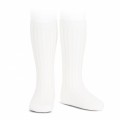 Cóndor - Calcetines altos canalé básicos - Blanco
