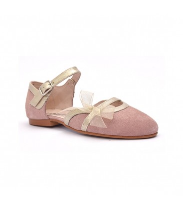 Yowas - Zapato afelpado rosa y oro