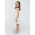 Mayoral - Vestido punto perforado color blanco
