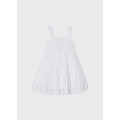 Mayoral - Vestido punto perforado color blanco