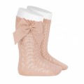Cóndor - Calcetines altos calados con lazo - Nude